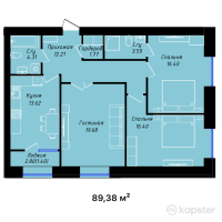 ЖК Öleñ — 3-ком 89.4 м² (от 43,796,200 тг)