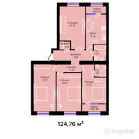 ЖК Öleñ — 4-ком 124.8 м² (от 61,132,400 тг)