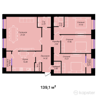 ЖК Öleñ — 4-ком 139.1 м² (от 68,159,000 тг)