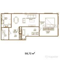 КД Compositor — 2-ком 58.7 м² (от 54,022,400 тг)