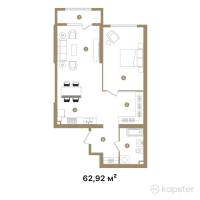 ЖК Satpaev — 2-ком 62,9 м² (от 50 021 400 тг)