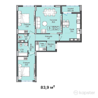 ЖК Otbasy — 3-ком 83.9 м² (от 26,848,000 тг)