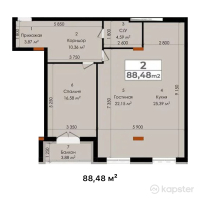 ЖК Samal Avenue — 2-ком 88.5 м² (от 48,664,000 тг)