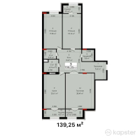 ЖК Samal Avenue — 3-ком 139.3 м² (от 76,587,500 тг)