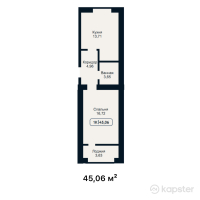 ЖК Central Avenue — 1-ком 45.1 м² (от 21,628,800 тг)