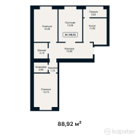 ЖК Central Avenue — 3-ком 88.9 м² (от 42,681,600 тг)