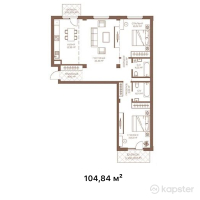 ЖК Koktobe City — 3-ком 104.8 м² (от 152,018,000 тг)