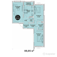 ЖК Jambyl — 3-ком 88.9 м² (от 30,160,132 тг)