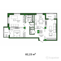 ЖК Salt — 3-ком 82.2 м² (от 27,135,900 тг)