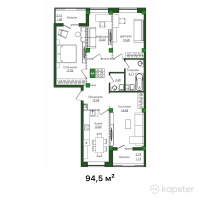 ЖК Salt — 4-ком 94.5 м² (от 35,910,000 тг)