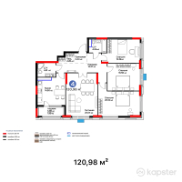 ЖК Сapital Park.Flowers — 4-ком 121 м² (от 67,022,920 тг)