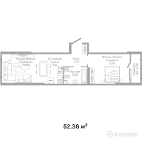 ЖК Duman — 2-ком 52.4 м² (от 33,772,200 тг)