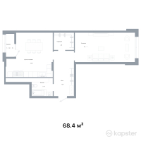 ЖК Salzburg — 1-ком 68.4 м² (от 49,248,000 тг)