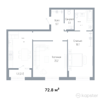 ЖК Salzburg — 2-ком 72.8 м² (от 53,872,000 тг)