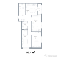 ЖК Salzburg — 3-ком 93.4 м² (от 69,116,000 тг)