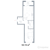 ЖК NOHO — 1-ком 52.1 м² (от 27,628,900 тг)