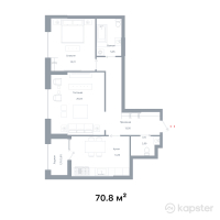 ЖК NOHO — 2-ком 70.8 м² (от 36,886,800 тг)