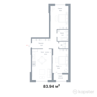 ЖК NOHO — 2-ком 83.9 м² (от 44,068,500 тг)