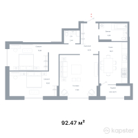 ЖК NOHO — 3-ком 92.5 м² (от 49,009,100 тг)