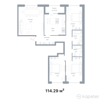 ЖК NOHO — 4-ком 114.3 м² (от 61,945,180 тг)