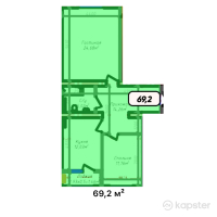 ЖК AULET — 2-ком 69.2 м² (от 12,456,000 тг)