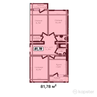 ЖК AULET — 3-ком 81.8 м² (от 14,720,400 тг)