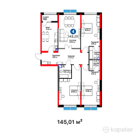 ЖК Boulevard Residence — 4-ком 145 м² (от 150,195,557 тг)