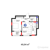 ЖК MoD. Comfort — 2-ком 45 м² (от 23,871,200 тг)