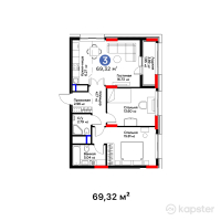 ЖК MoD. Comfort — 3-ком 69.3 м² (от 29,738,280 тг)