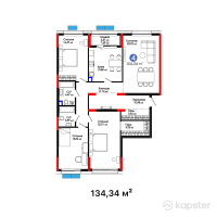 ЖК Batysmūra — 4-ком 134.3 м² (от 67,170,000 тг)