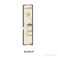 ЖК Anayat — 2-ком 54.4 м² (от 16,317,000 тг)