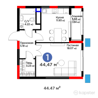 Бигвилль Sapa.4YOU — 1-ком 44.5 м² (от 23,435,690 тг)