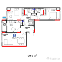 Бигвилль Sapa.4LIFE — 3-ком 90.9 м² (от 36,825,408 тг)