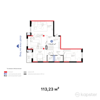 ЖК Hyde Park Shymkent — 3-ком 113.2 м² (от 105,983,280 тг)