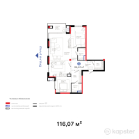 ЖК Hyde Park Shymkent — 3-ком 116.1 м² (от 108,293,310 тг)