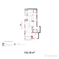 ЖК Hyde Park Shymkent — 4-ком 132.2 м² (от 121,605,600 тг)