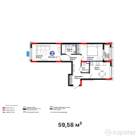 ЖК GreenLine.Silva — 2-ком 59.6 м² (от 27,585,540 тг)