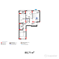 ЖК GreenLine.Silva — 3-ком 80.7 м² (от 35,270,270 тг)