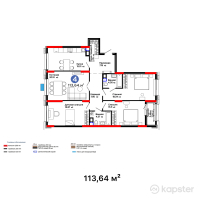 ЖК GreenLine.Silva — 4-ком 113.6 м² (от 51,478,920 тг)