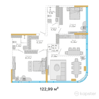 ЖК  Hyde Premium Tower — 3-ком 123 м² (от 85,232,070 тг)