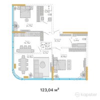 ЖК  Hyde Premium Tower — 3-ком 123 м² (от 85,266,720 тг)