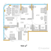 ЖК  Hyde Premium Tower — 4-ком 164 м² (от 113,652,000 тг)