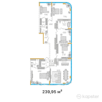 ЖК  Hyde Premium Tower — 5-ком 240 м² (от 166,285,350 тг)