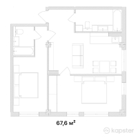 ЖК Janym — 3-ком 67.6 м² (от 28,392,000 тг)