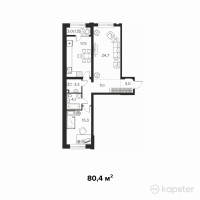 ЖК Everest — 2-ком 80.4 м² (от 35,376,000 тг)