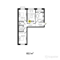 ЖК Turar — 3-ком 82.1 м² (от 29,556,000 тг)