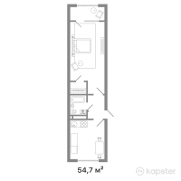 ЖК Ulytau — 1-ком 54.7 м² (от 20,029,061 тг)