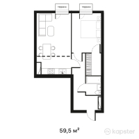 ЖК Oslo Residence — 2-ком 59.5 м² (от 41,650,000 тг)