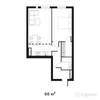 ЖК Oslo Residence — 2-ком 66 м² (от 46,200,000 тг)