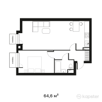 ЖК Oslo Residence — 2-ком 64.6 м² (от 45,220,000 тг)